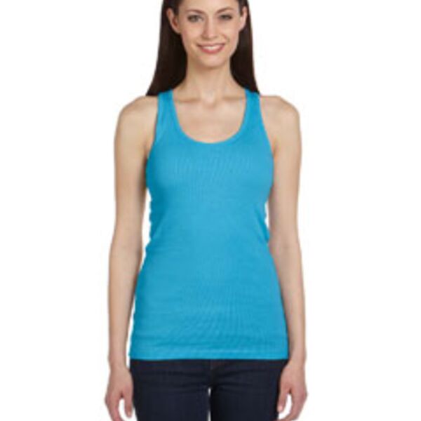Ladies' 2x1 Rib Racerback Longer Length Tank Thumbnail