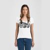 Ladies Slim Fit V Neck Poly-Rich Tee Thumbnail